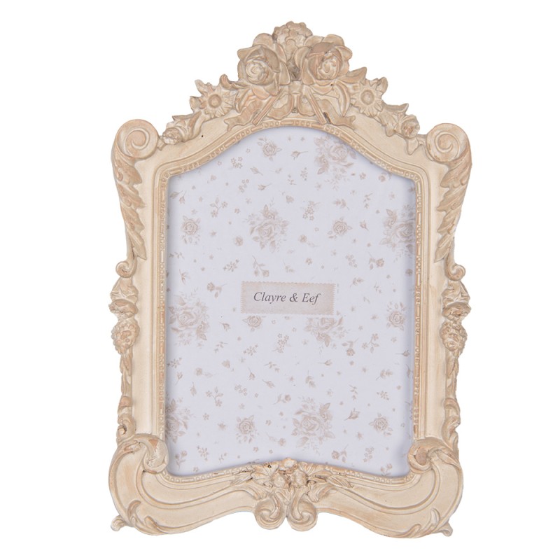 Clayre & Eef Cornice per foto 13x18 cm Beige Plastica Vetro