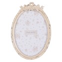 Clayre & Eef Cadre photo 13x18 cm Beige Plastique Verre Ovale