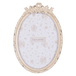 Clayre & Eef Bilderrahmen 13x18 cm Beige Kunststoff Glas Oval
