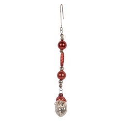 Clayre & Eef Ornement de Noël Père Noël 23 cm Rouge Verre