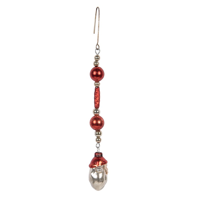 Clayre & Eef Ornamento Natalizio Babbo Natale  23 cm Rosso Vetro