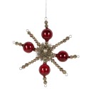Clayre & Eef Pendentif de Noël 18x3x18 cm Rouge Verre Clayre & Eef Pendentif de Noël 18x3x18 cm Rouge Verre