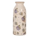 Clayre & Eef Vase Ø 8x20 cm Beige Keramik Blumen