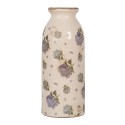 Clayre & Eef Vase Ø 8x20 cm Beige Keramik Blumen