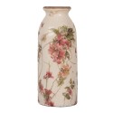 Clayre & Eef Vase Ø 8x20 cm Beige Keramik Blumen