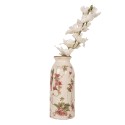 Clayre & Eef Vase Ø 8x20 cm Beige Keramik Blumen