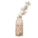 Clayre & Eef Vaso  Ø 8x20 cm Beige Ceramica Fiori