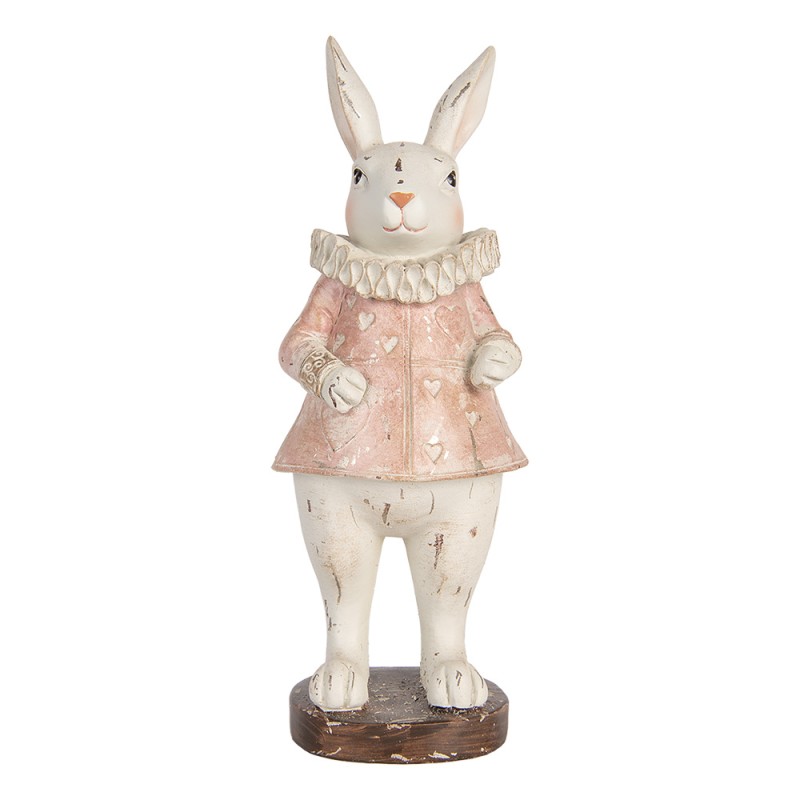 Clayre & Eef Figurine décorative Lapin 29 cm Beige Plastique