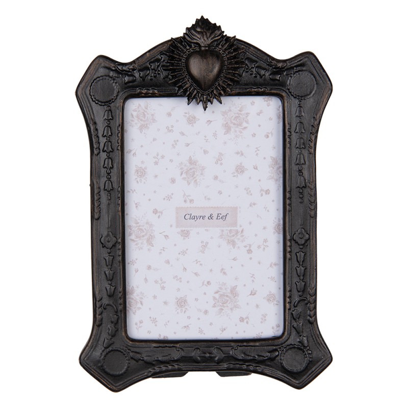 Clayre & Eef Photo Frame 10x15 cm Black Plastic Glass