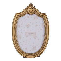 Clayre & Eef Bilderrahmen 13x18 cm Goldfarbig Kunststoff Glas