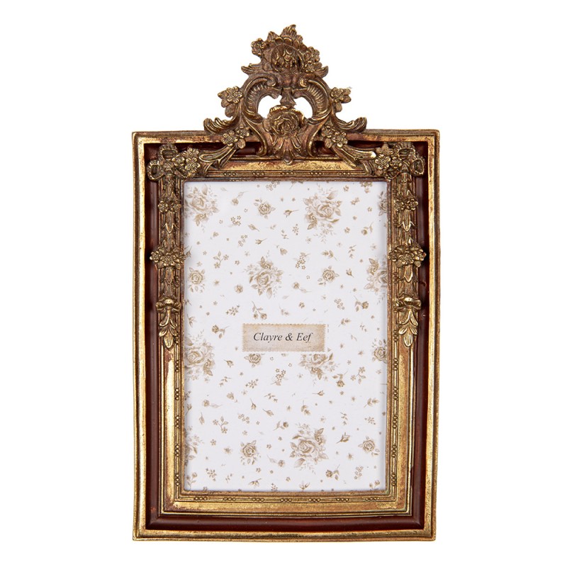 Clayre & Eef Photo Frame 10x15 cm Gold colored Plastic Glass