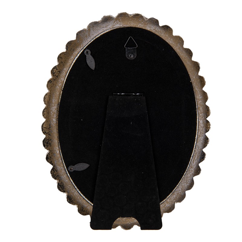 Clayre & Eef Photo Frame 10x15 cm Silver colored Plastic Glass Oval