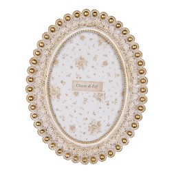 Clayre & Eef Photo Frame 13x18 cm Gold colored Plastic Glass Oval