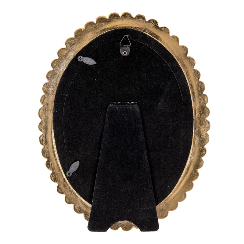 Clayre & Eef Photo Frame 13x18 cm Gold colored Plastic Glass Oval