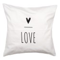 Clayre & Eef Federa per cuscino 45x45 cm Bianco Poliestere Quadrato Coure Love