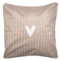 Clayre & Eef Kissenbezug 45x45 cm Braun Polyester Quadrat Herz
