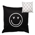 Clayre & Eef Kussenhoes 45x45 cm Zwart Wit Polyester Smile