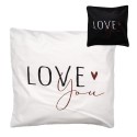 Clayre & Eef Cushion Cover 45x45 cm Black White Polyester Love