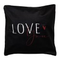 Clayre & Eef Cushion Cover 45x45 cm Black White Polyester Love