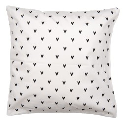 Clayre & Eef Cushion Cover 45x45 cm White Polyester Heart