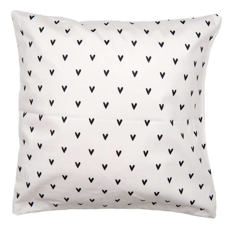 Clayre & Eef Cushion Cover 45x45 cm White Polyester Heart