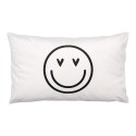 Clayre & Eef Federa per cuscino 30x50 cm Nero Bianco  Poliestere Rettangolo Smile
