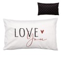 Clayre & Eef Kissenbezug 30x50 cm Schwarz Weiß Polyester Rechteck Love