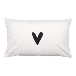 Clayre & Eef Cushion Cover 30x50 cm White Polyester Rectangle Heart