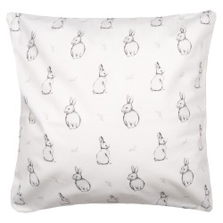Clayre & Eef Housse de coussin 45x45 cm Beige Polyester Lapin