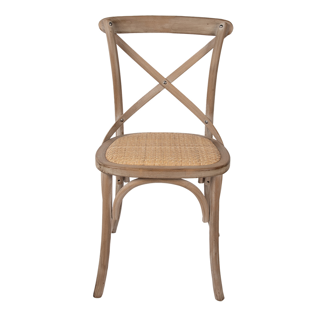 Clayre&Eef Eetkamerstoel 44x42x88 cm Bruin Hout afbeelding