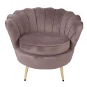 Clayre & Eef Poltrona  83x75x76 cm Rosa Tessuto Legno