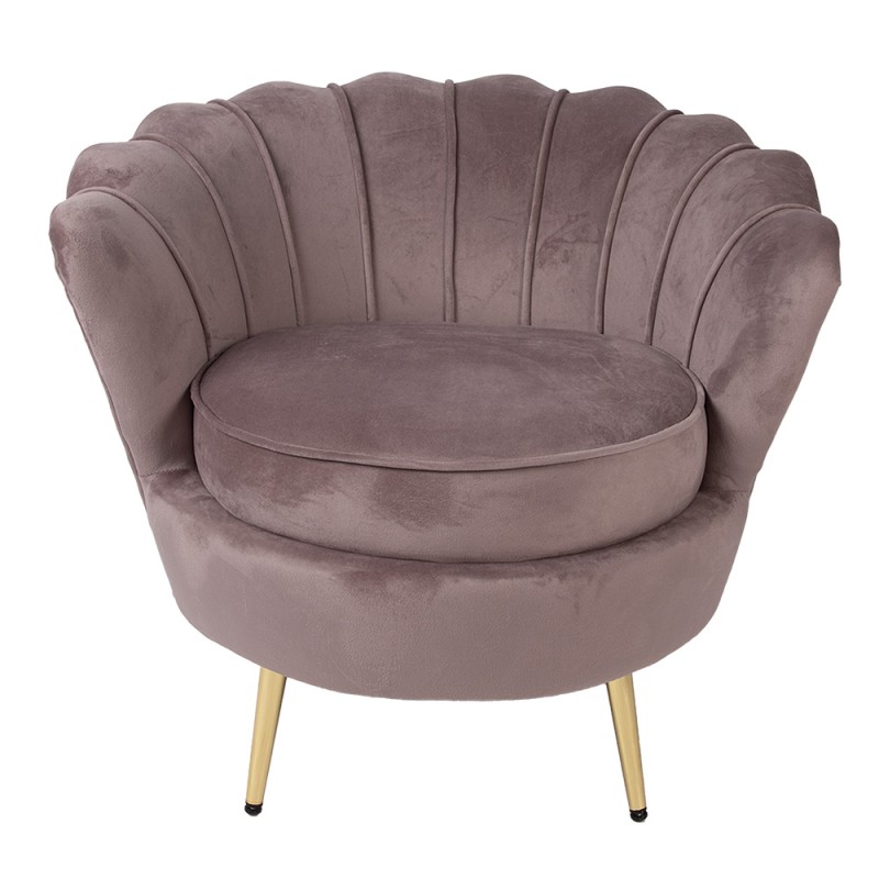 Clayre & Eef Poltrona  83x75x76 cm Rosa Tessuto Legno