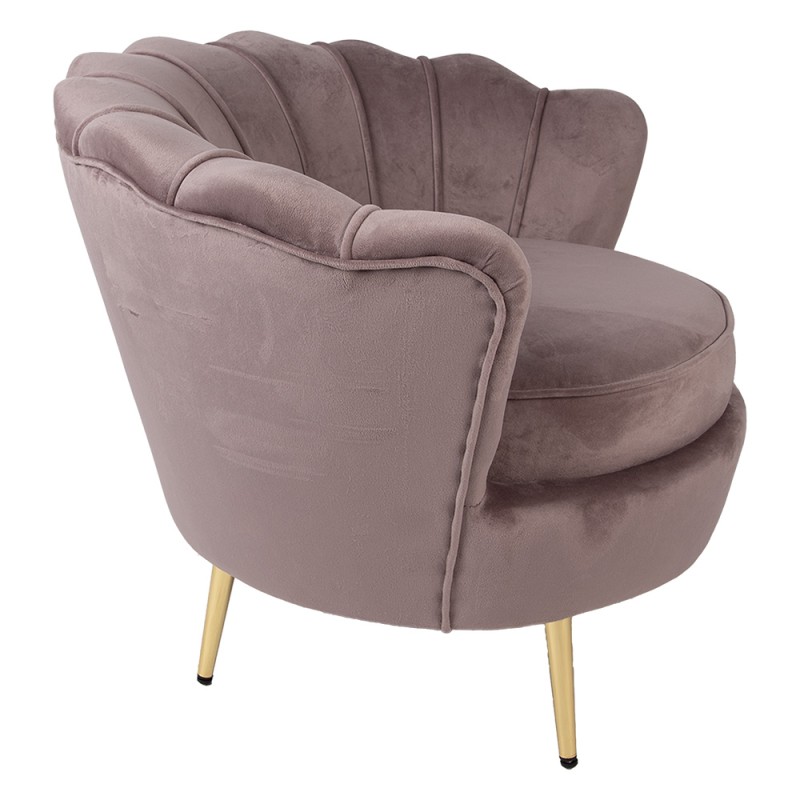 Clayre & Eef Poltrona  83x75x76 cm Rosa Tessuto Legno