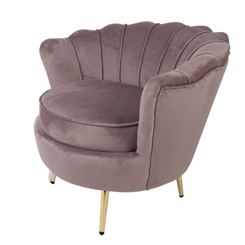 Clayre & Eef Poltrona  83x75x76 cm Rosa Tessuto Legno