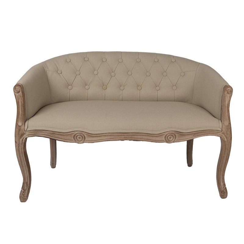 Clayre & Eef Bench 104x55x70 cm Brown Beige Wood Textile
