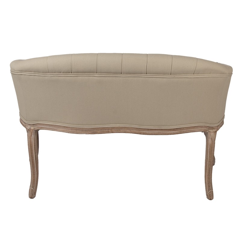 Clayre & Eef Bench 104x55x70 cm Brown Beige Wood Textile