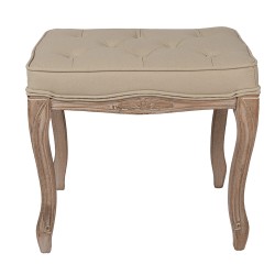 Clayre & Eef Stool 50x36x47 cm Brown Beige Wood Textile