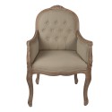 Clayre & Eef Fauteuil 62x58x101 cm Marron Beige Bois Textile