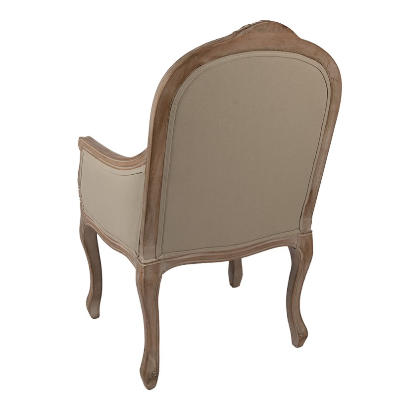 Clayre & Eef Fauteuil 62x58x101 cm Marron Beige Bois Textile