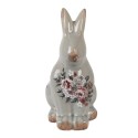 Clayre & Eef Figurine décorative Lapin 21 cm Gris Céramique