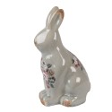 Clayre & Eef Figurine décorative Lapin 21 cm Gris Céramique