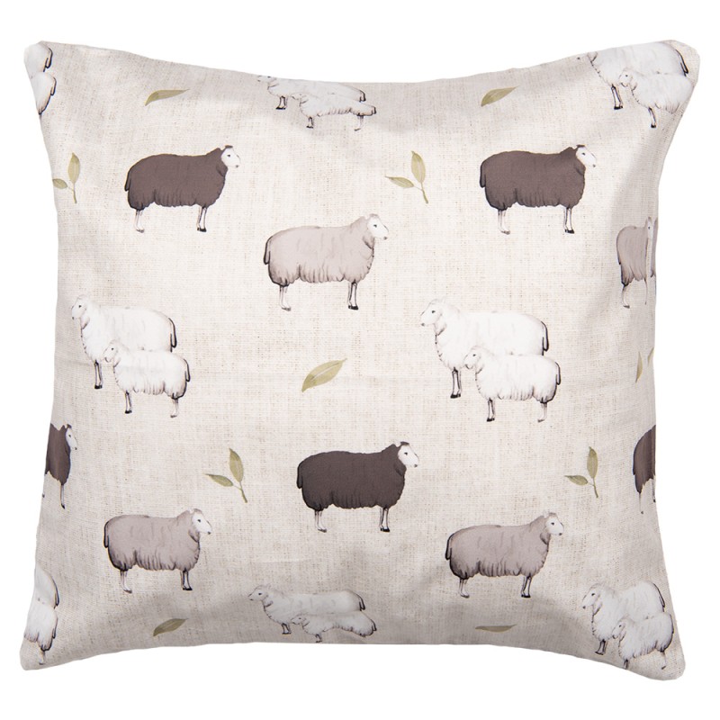 Clayre & Eef Federa per cuscino 45x45 cm Beige Poliestere Pecora
