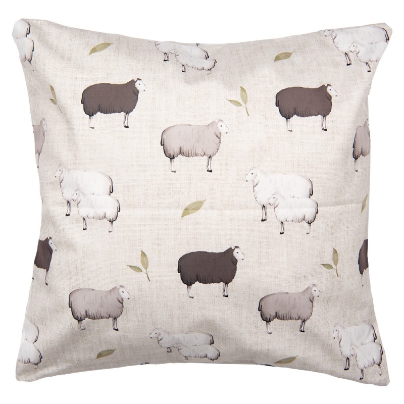 Clayre & Eef Federa per cuscino 45x45 cm Beige Poliestere Pecora