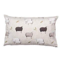 Clayre & Eef Cushion Cover 30x50 cm Beige Polyester Rectangle Sheep
