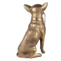 Clayre & Eef Beeld Hond 13x9x18 cm Goudkleurig Polyresin