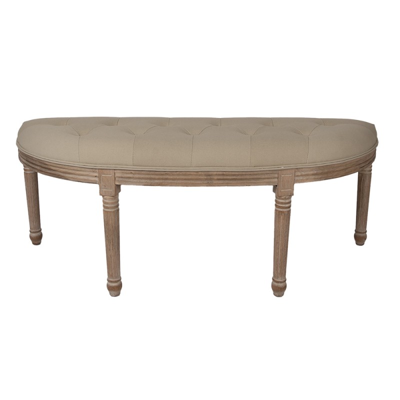 Clayre & Eef Bench 125x41x48 cm Brown Beige Wood Textile
