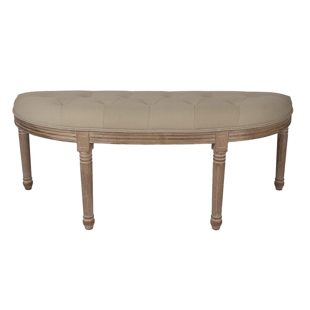 Clayre&Eef Bankje 125x41x48 cm Bruin Beige Hout afbeelding