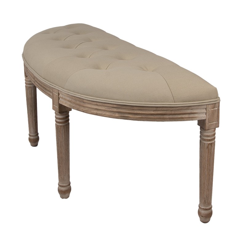 Clayre & Eef Bench 125x41x48 cm Brown Beige Wood Textile