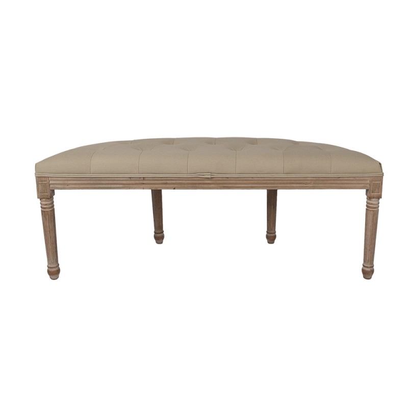 Clayre & Eef Bench 125x41x48 cm Brown Beige Wood Textile