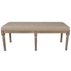 Clayre & Eef Bench 122x41x46 cm Brown Beige Wood Textile